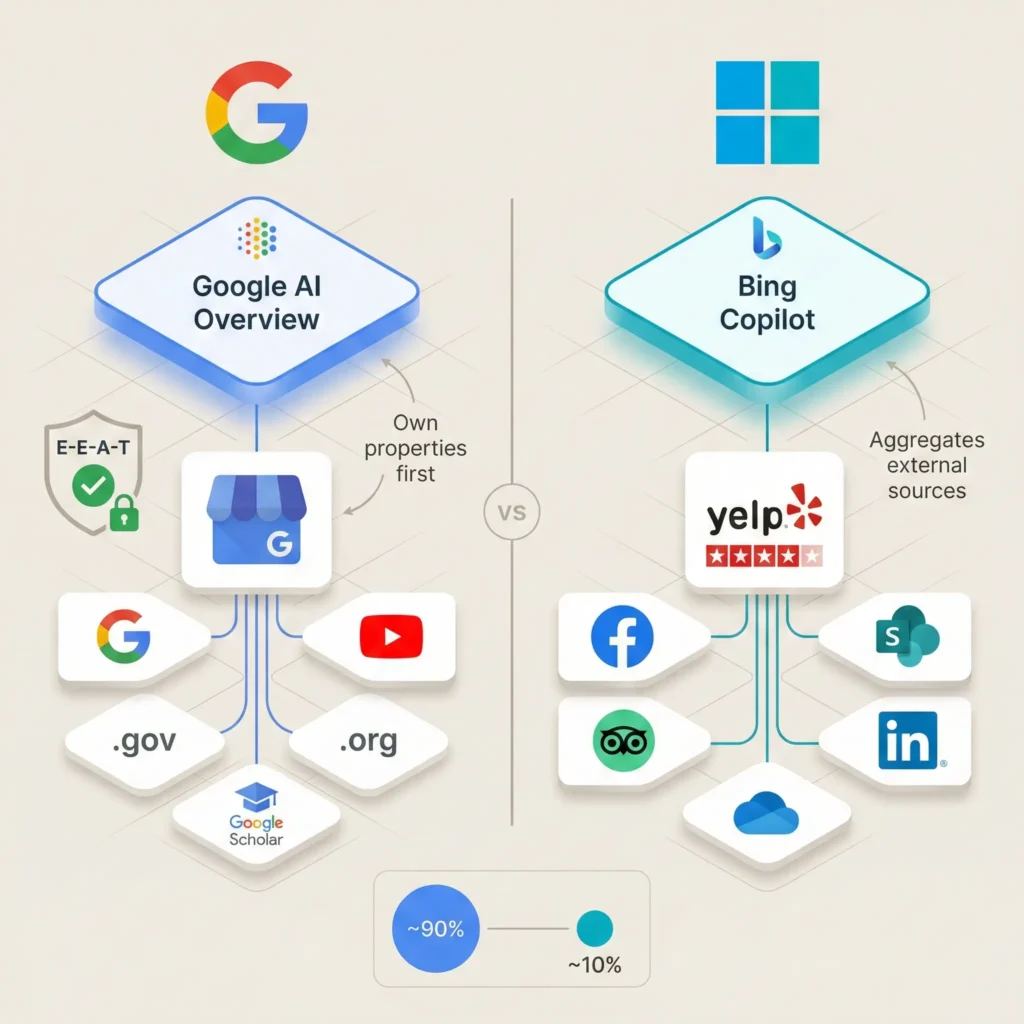 Google vs Bing Architecture Comparison