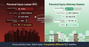 Why Personal Injury SEO Takes Longer in Competitive Markets (And What to Do About It)