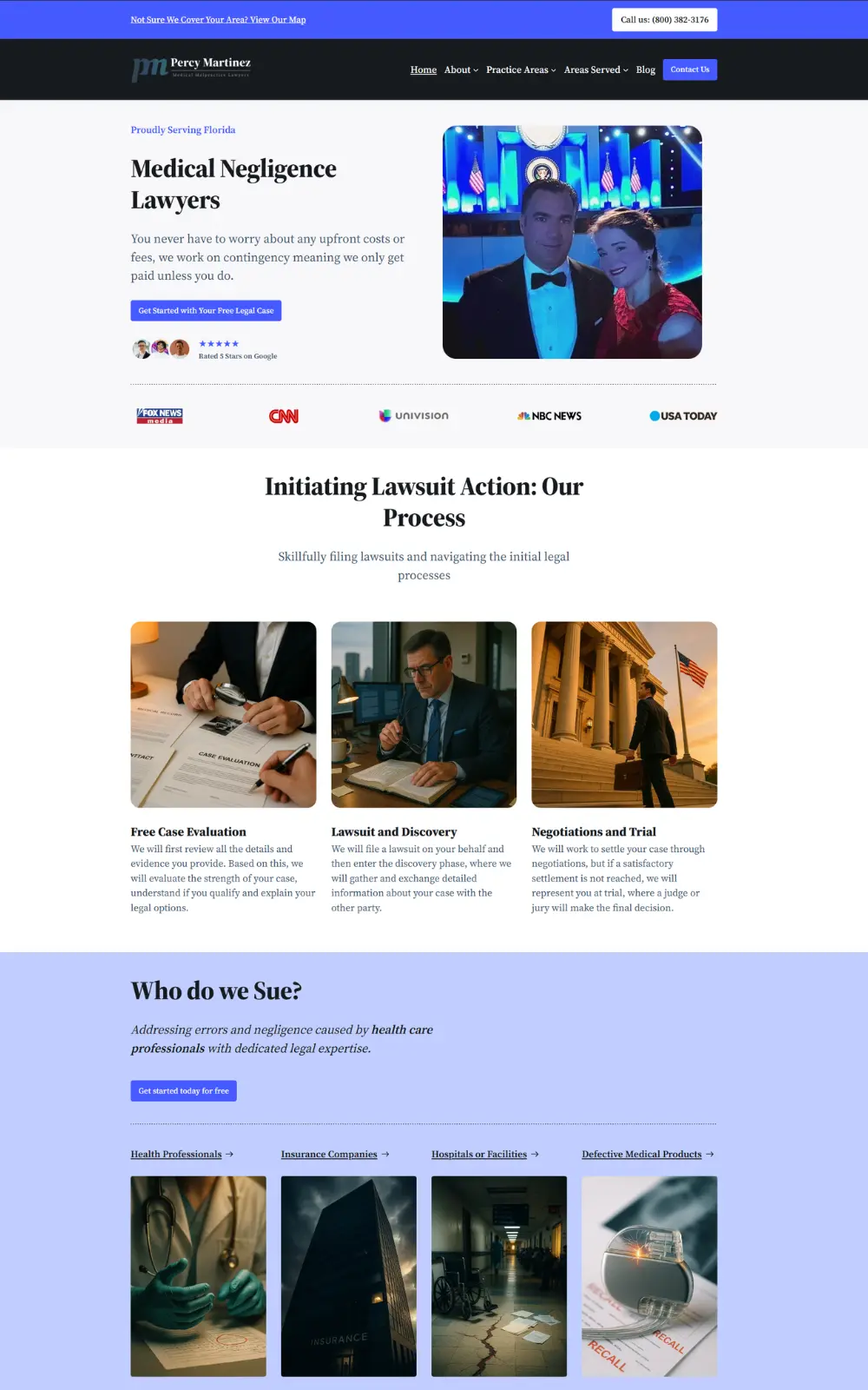 Percy Martinez P.A. law firm website, built by Argota Marketing on WordPress