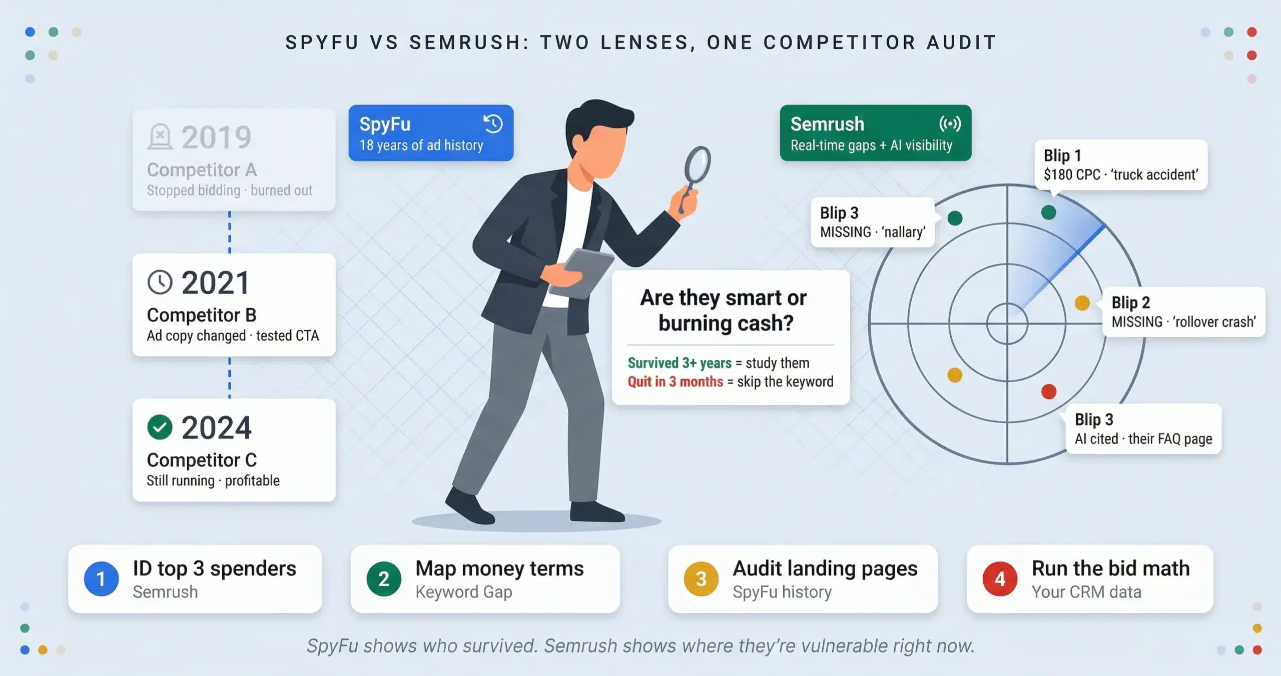 SpyFu vs. Semrush for Law Firms: The “Forensic” Competitor Analysis Framework