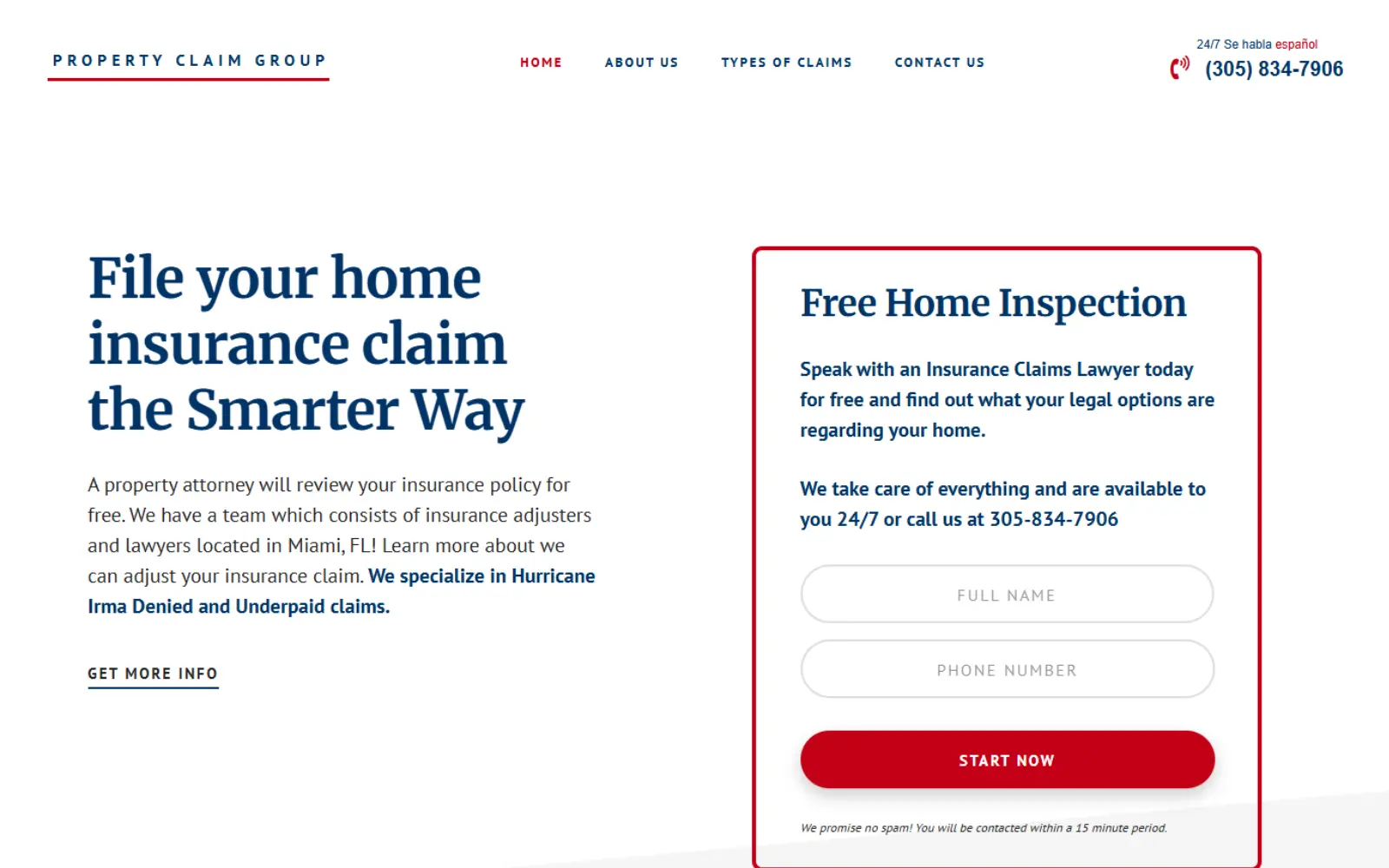 Property Claims Group Florida insurance and property damage law firm website