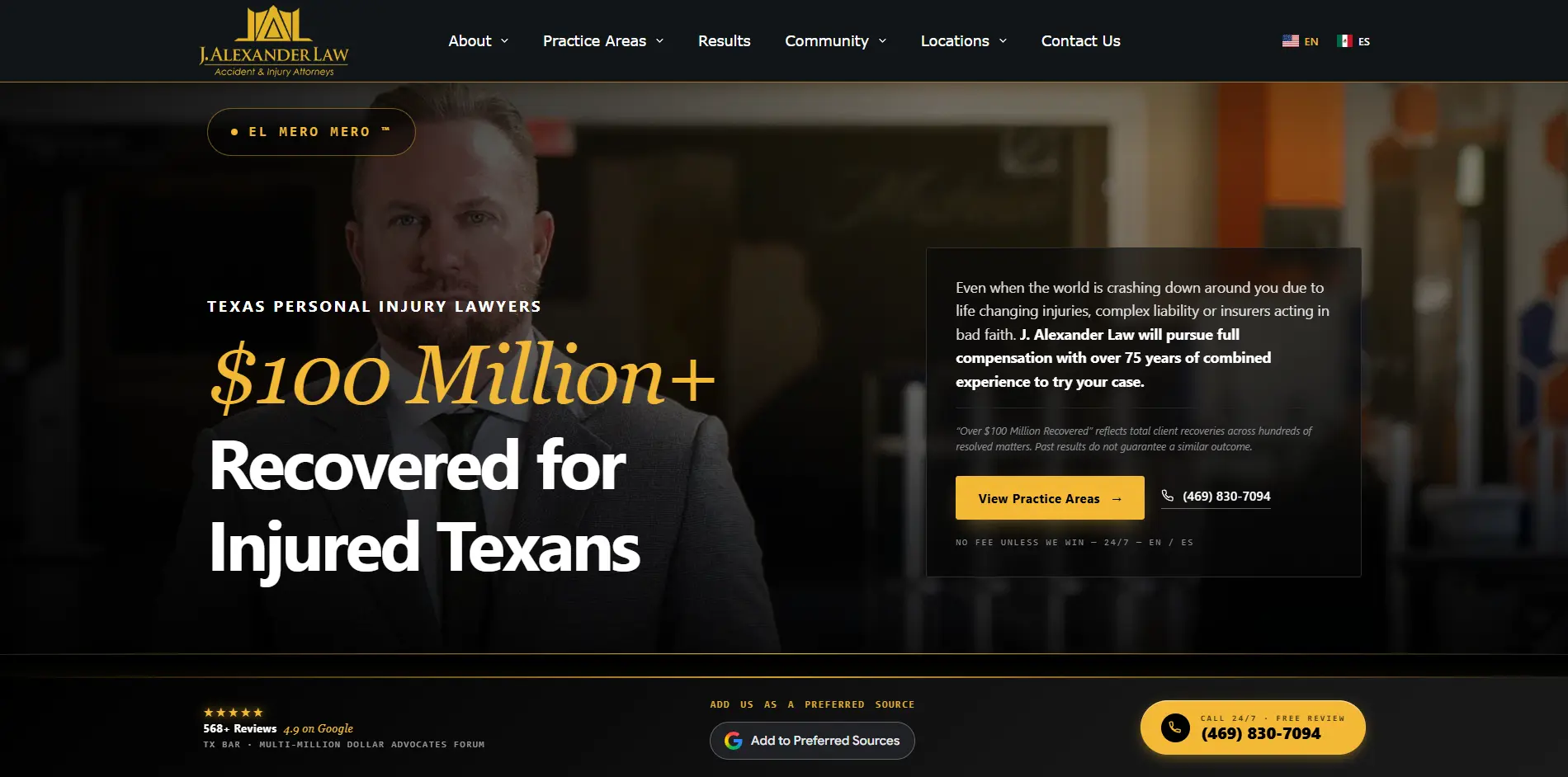 J. Alexander Law website, enlarged