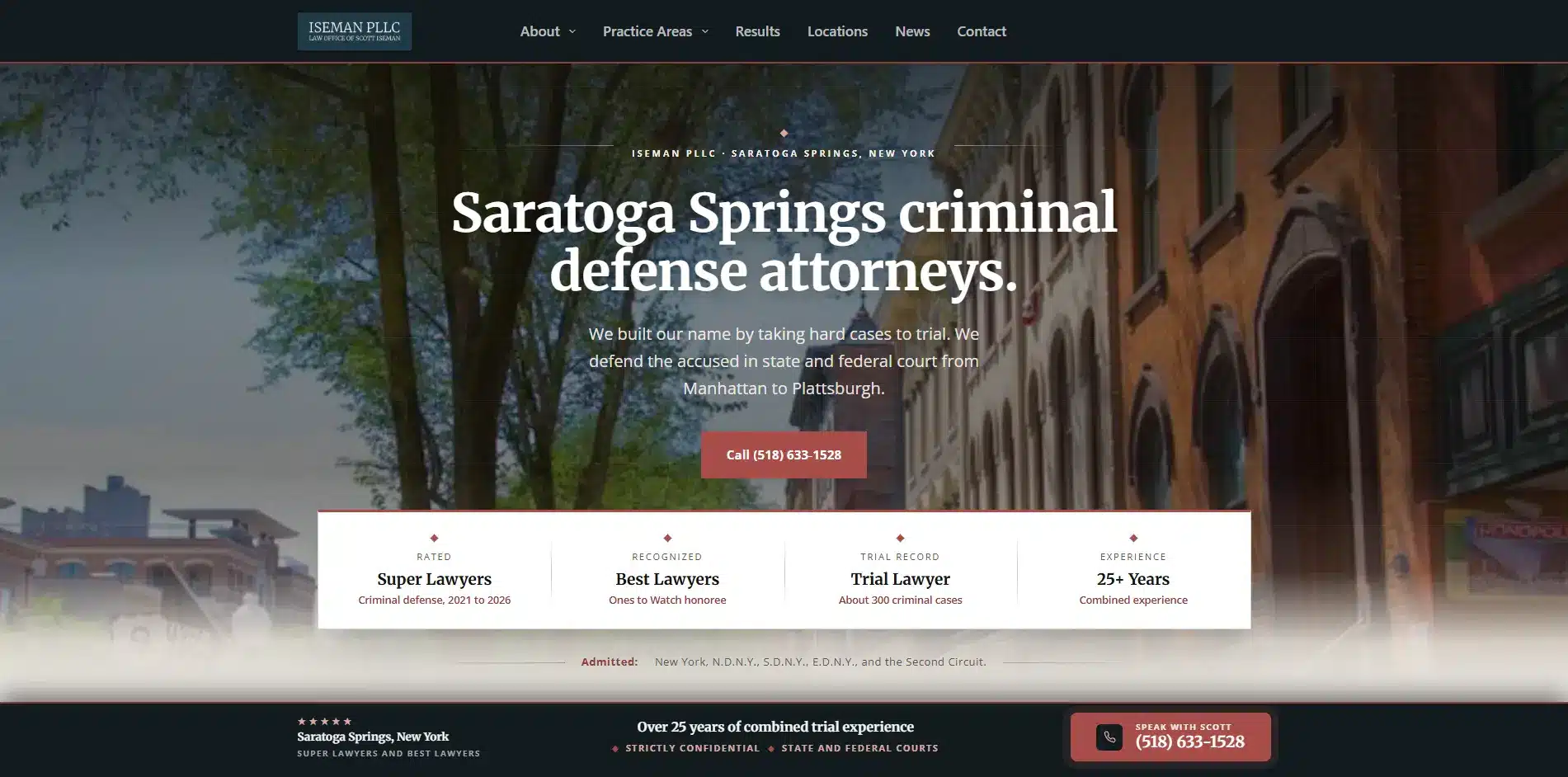 The Iseman PLLC website, built by Argota Marketing